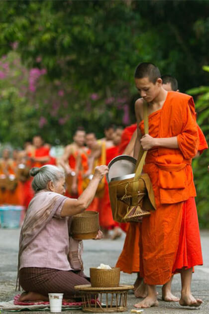 witness monks in luang prabang from Indochina trip